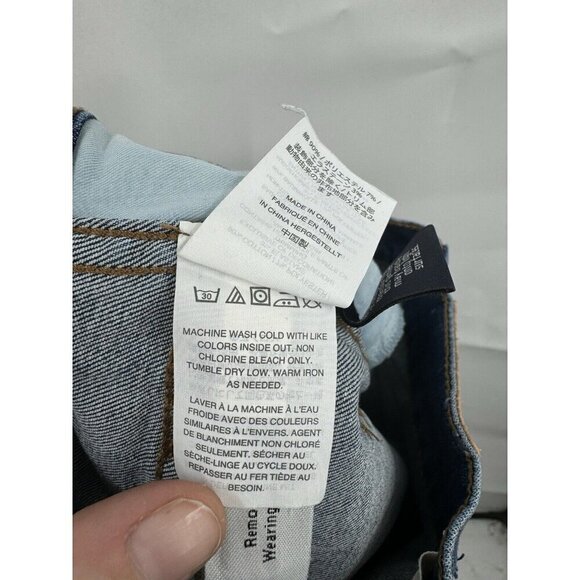 Madewell Women's 10’ High Rise Skinny Button Fly Distressed Jeans Size 23 Blue - Picture 6 of 10